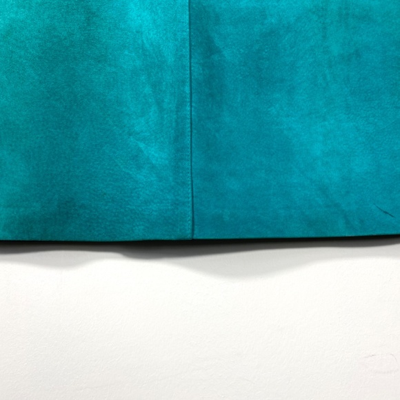1990’s BAGATELLE Turquoise Suede Skirt Mid Length Size 10 Small - Picture 7 of 8